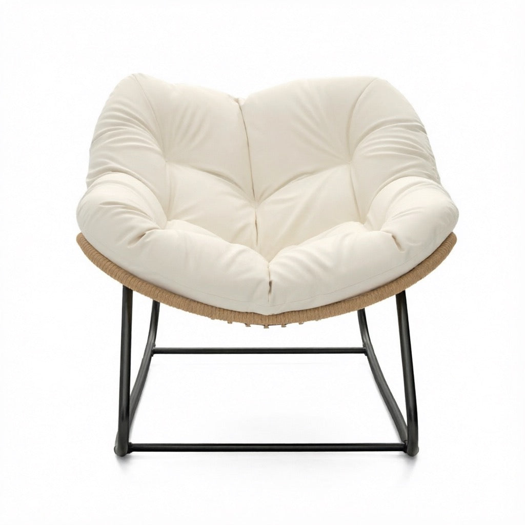 Rocking Egg Chair, Oversized Design with Cushion, Indoor Outdoor Furniture  for Backyard, Patio, Garden