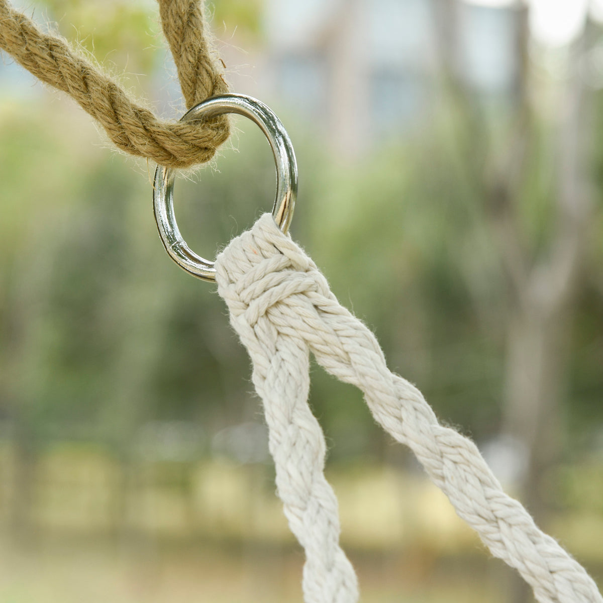 Hammock Chair Macrame Swing with Soft Cushion, Hanging Cotton Rope Chair for Indoor Outdoor Home Patio Backyard