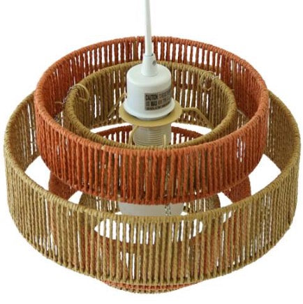 Dorset Pendant Lamp - White And Natural Terracotta