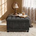 Square Storage Ottoman, Small Space Furniture, Home Decor.Dark Grey