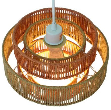 Dorset Pendant Lamp - White And Natural Terracotta