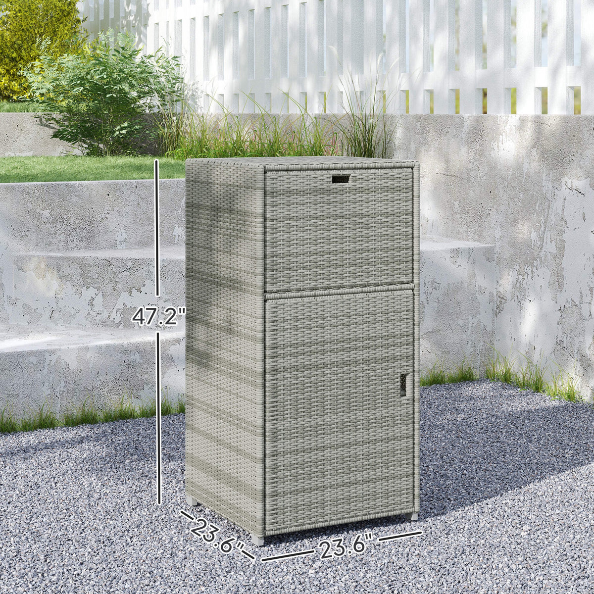Outdoor Towel Rack For Pool W Drawer and Cabinet Gray
