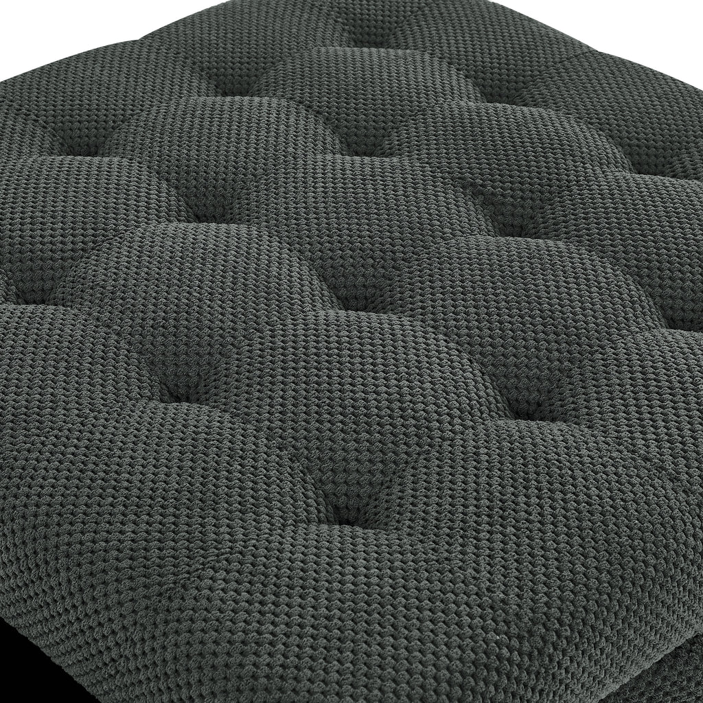 Square Storage Ottoman, Small Space Furniture, Home Decor.Dark Grey