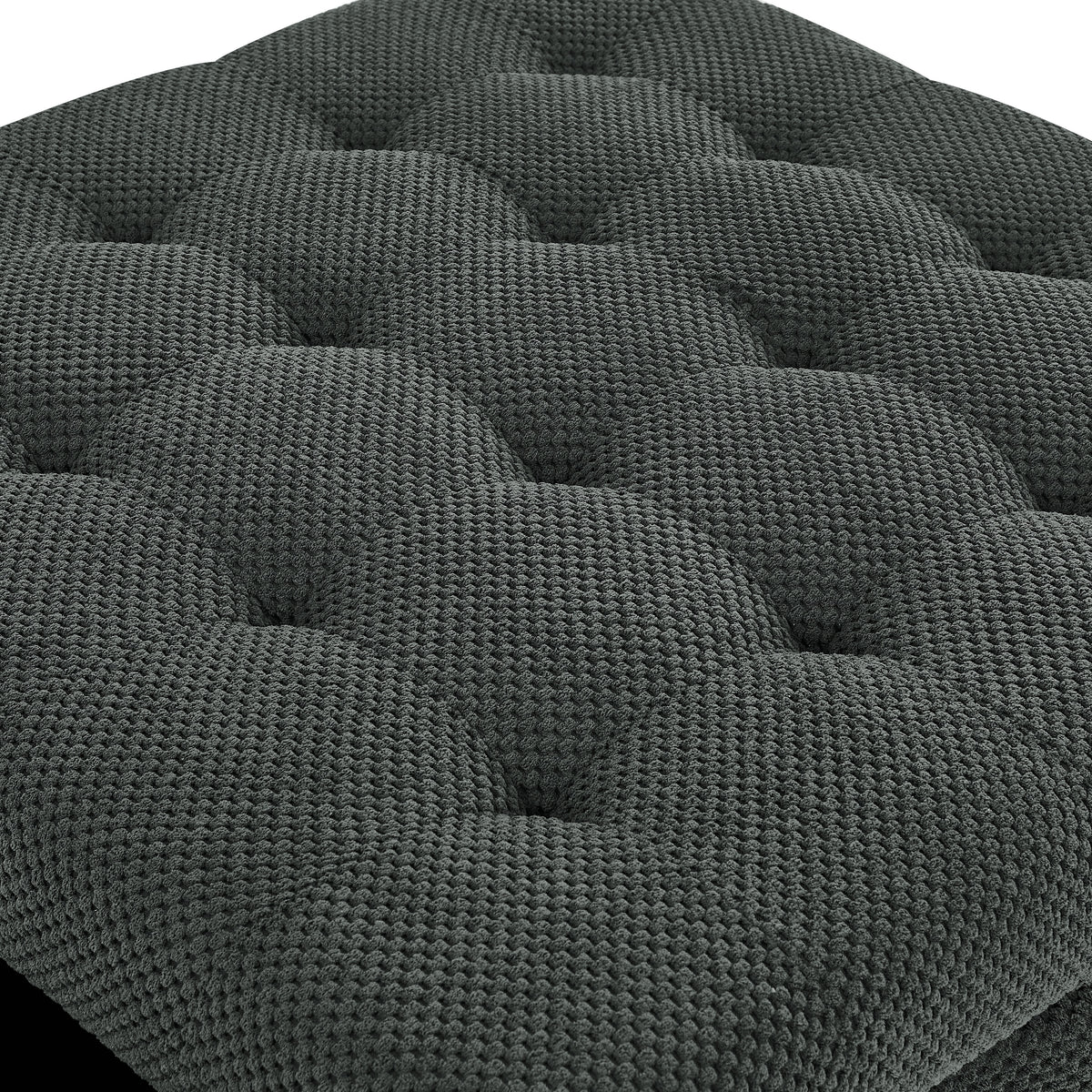 Square Storage Ottoman, Small Space Furniture, Home Decor.Dark Grey