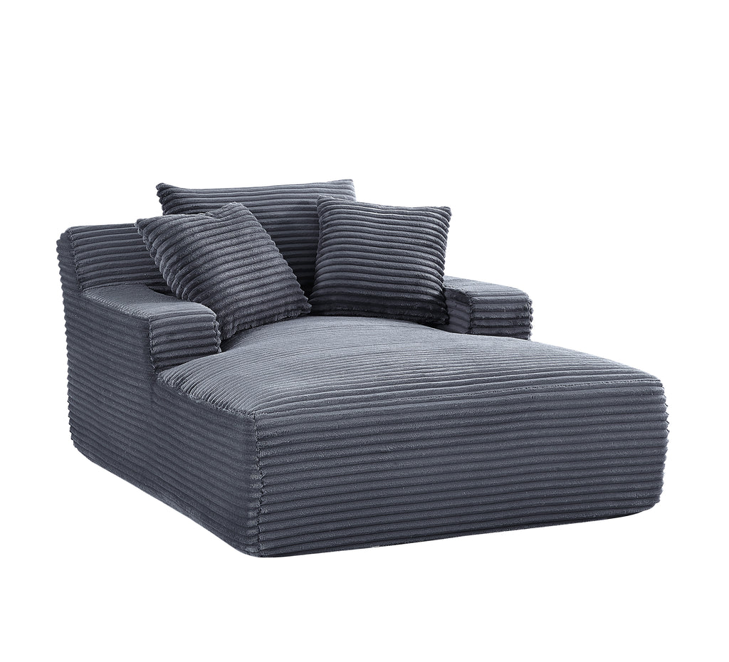 Cloudline Oversized Chaise Lounge Chair In Soft Corduroy, Modern Comfy Couch With Full Foam Cushioning, Cozy Sleeper Sofabed For Living Room, Bedroom