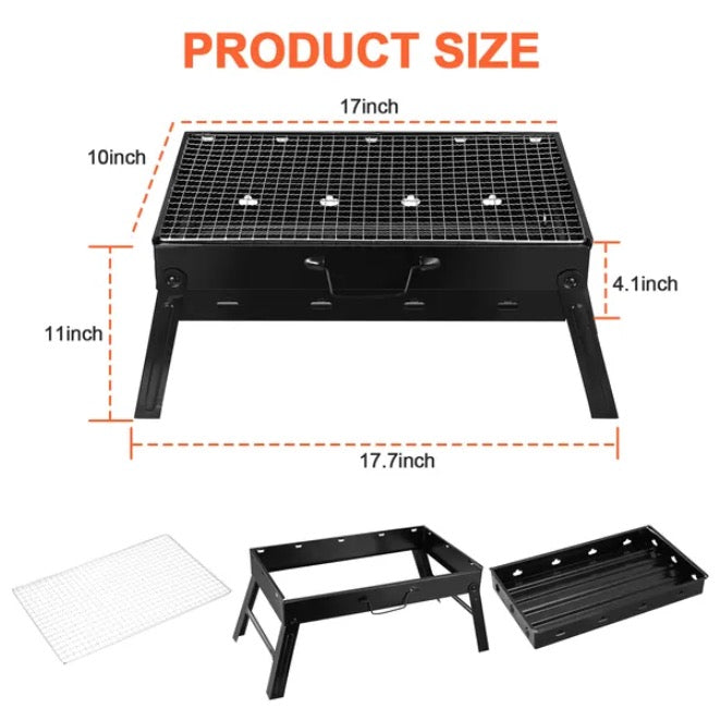 Foldable Portable BBQ Charcoal Grill Lightweight Smoker Grill